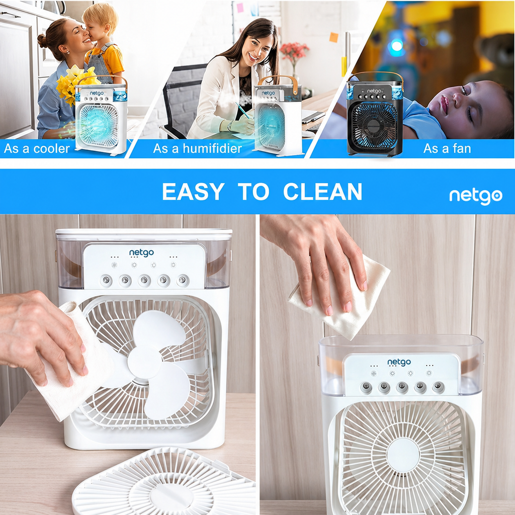 Netgo™ Portable Room Air Cooler with 1 Year Warranty