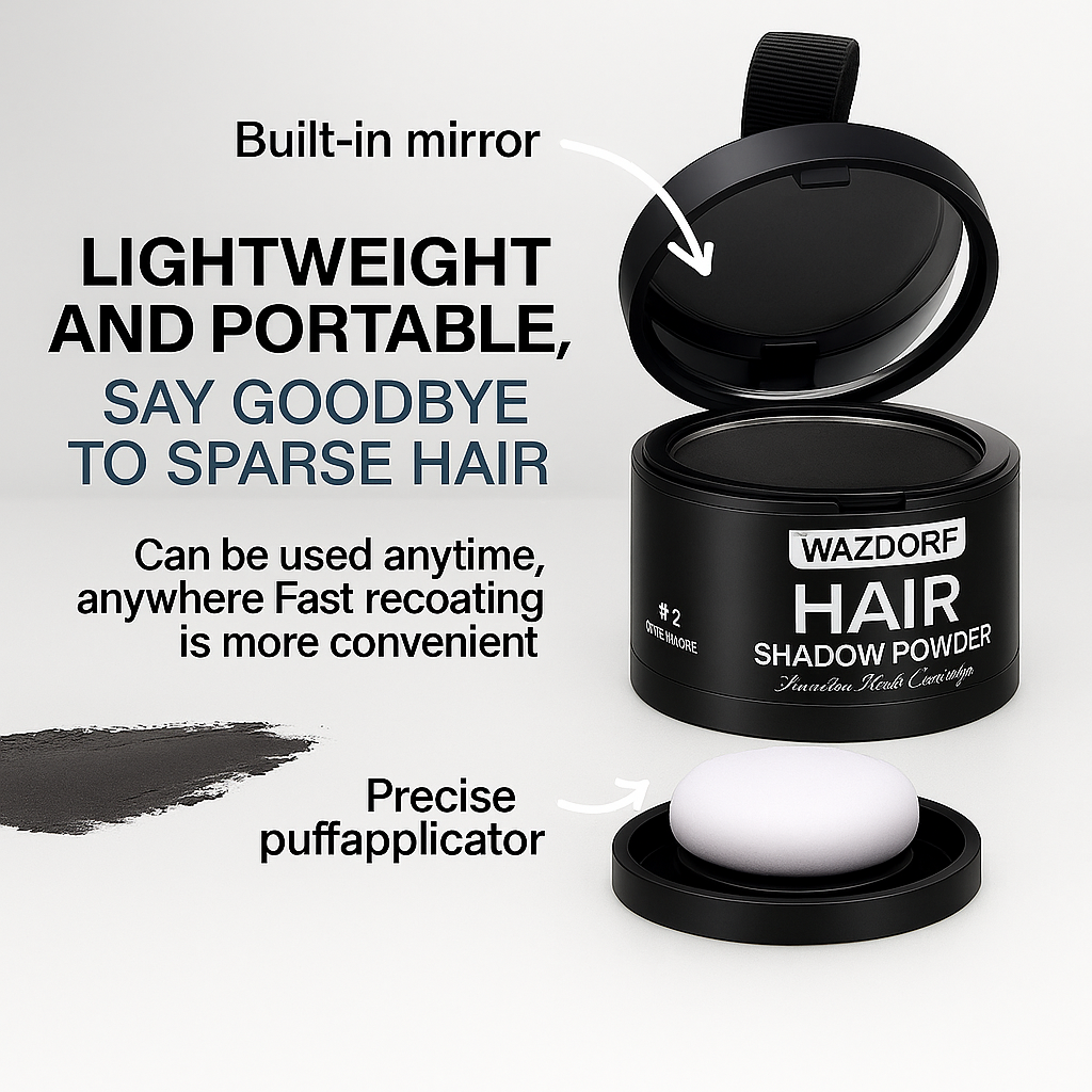 WAZDORF™ Root Cover Up – Long-Lasting Hair Powder