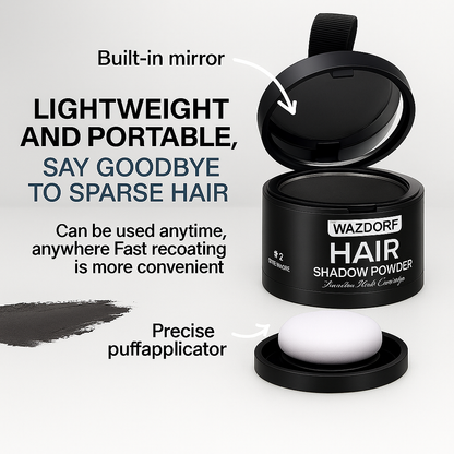 WAZDORF™ Root Cover Up – Long-Lasting Hair Powder